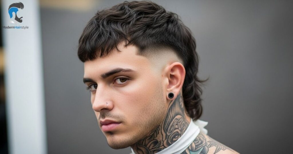 Temple Fade Mullet