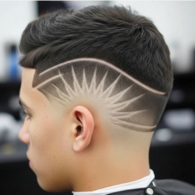 Behind the Ear Burst Fade Design
