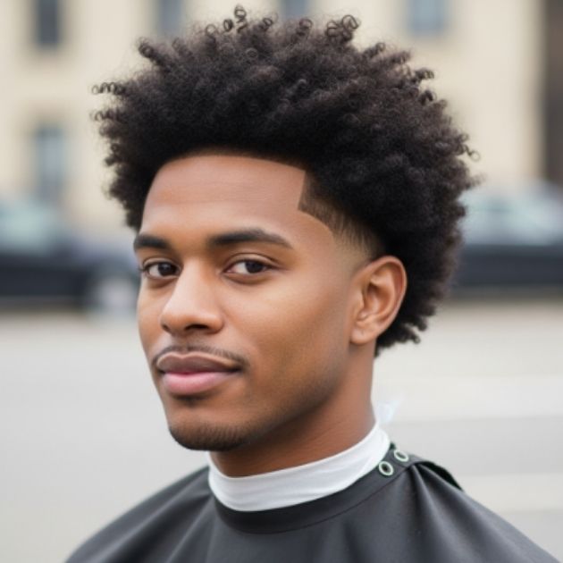 Black Male And Afro Blowout Low Taper Fade Curly Hair
