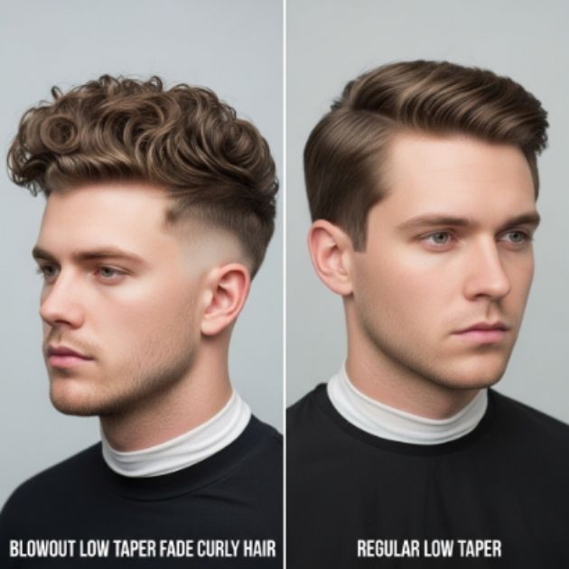 Blowout Low Taper Fade Curly Hair vs Regular Low Taper