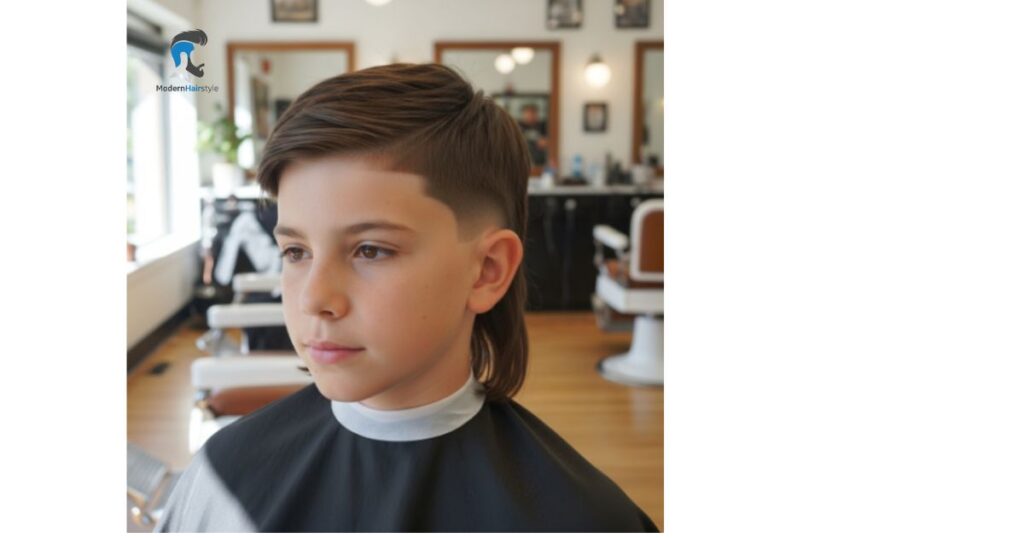 Boys Modern Mullet Straight Hair