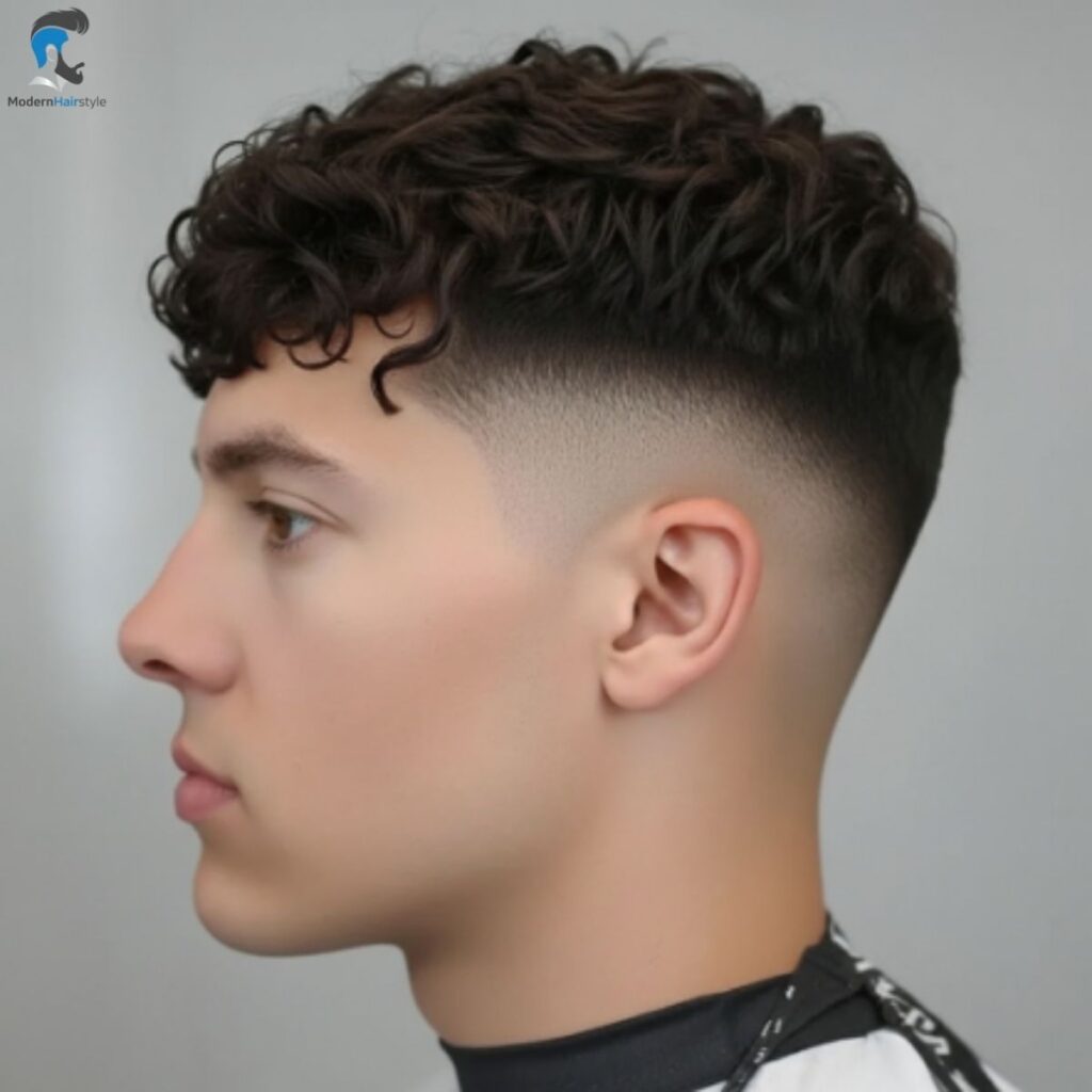 Curly Fringe Low Taper
