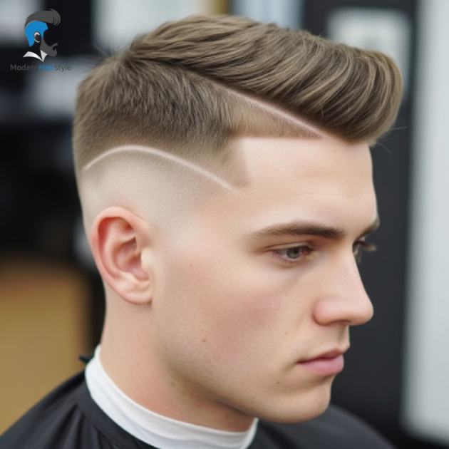Low Fade Crew Cut with Hard Part