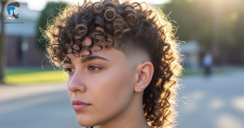 Low Taper Mullet Curly Hair