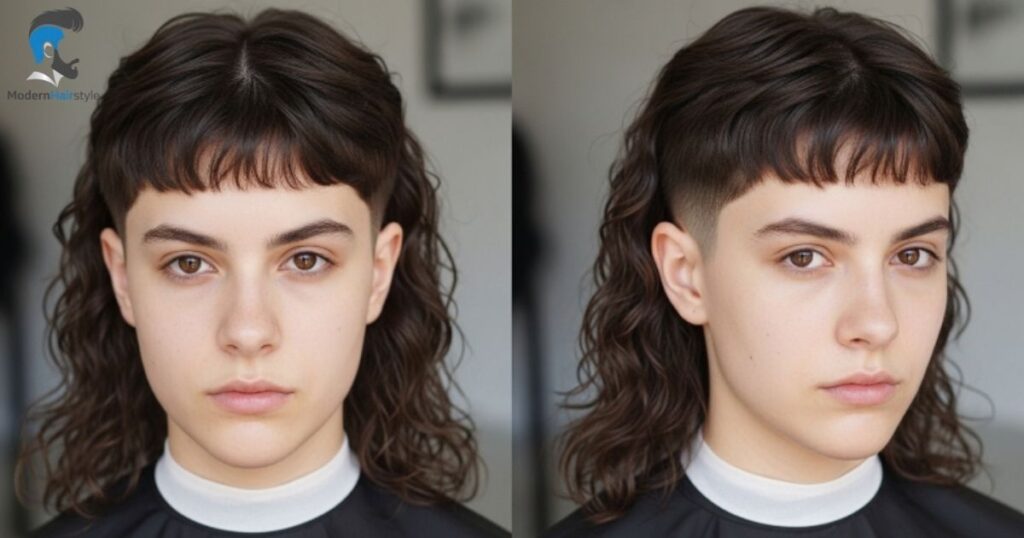 Low Taper Mullet Middle Part