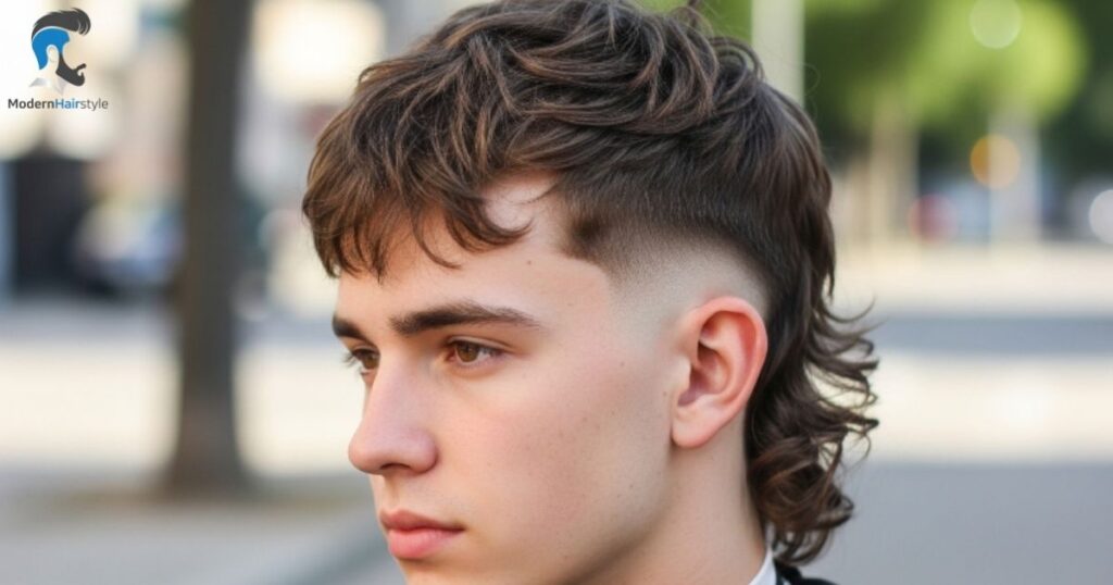  Low Taper Mullet Wavy Hair