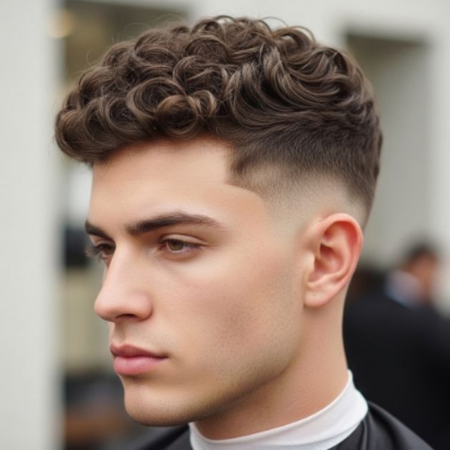 Short Curly Blowout Low Taper Fade Curly Hair