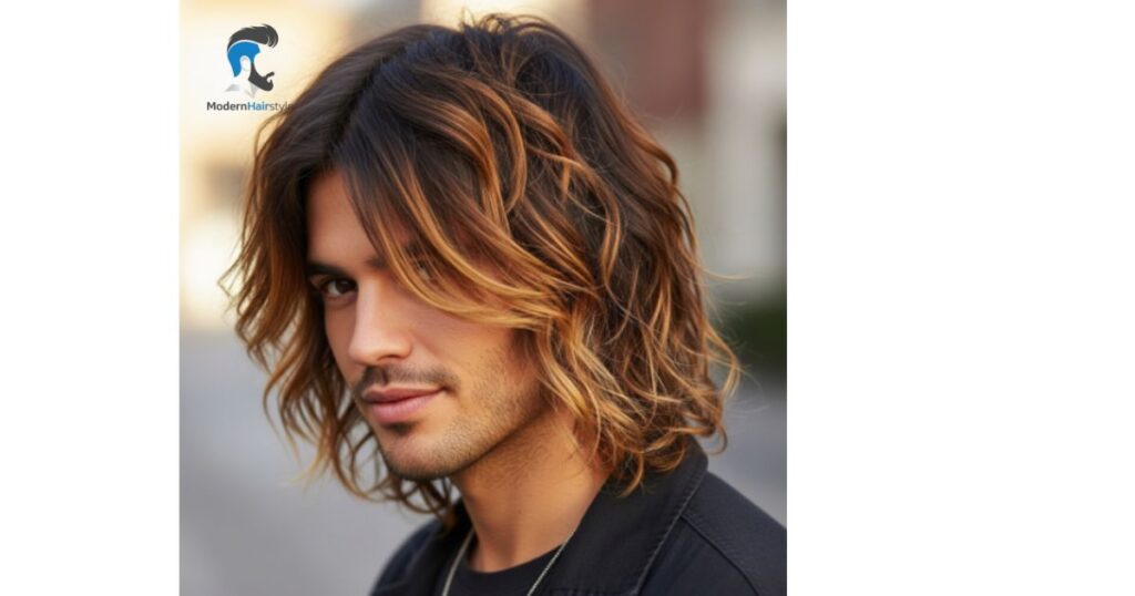 Short Wolf Cut Men Wavy Hair