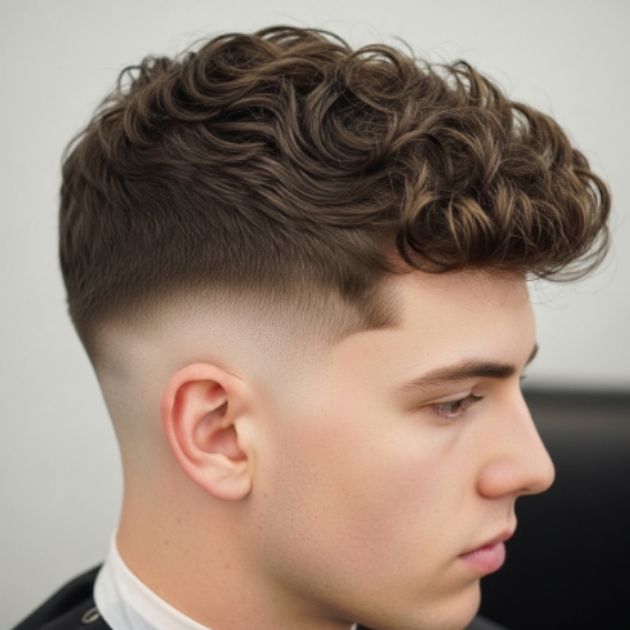 Textured Fringe Blowout Low Taper Fade Curly Hair