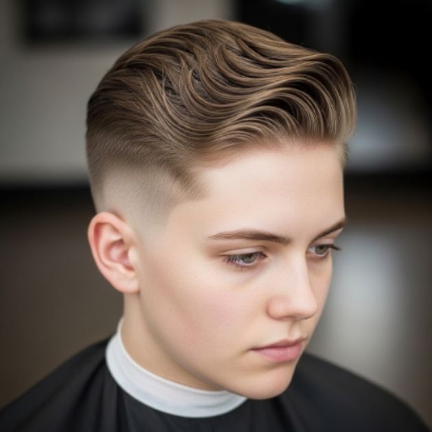 Brushed Back Wavy Crew Cut