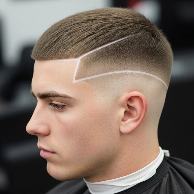 Burst Fade Buzz Cut With Line Up