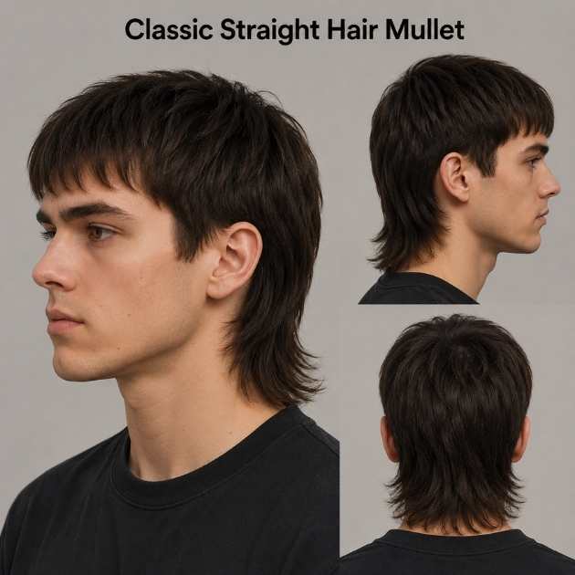 Classic Straight Hair Mullet
