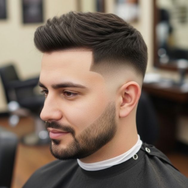 Crew Cut with Skin Fade for Thick Hair