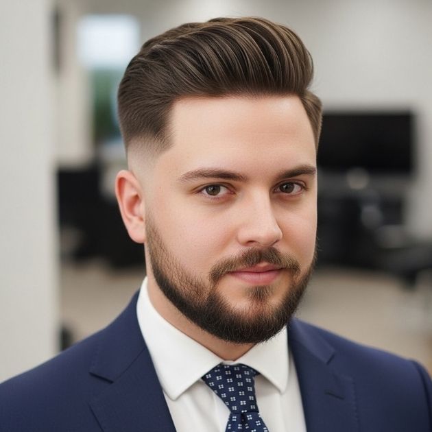 High Fade Haircut Men Round Face