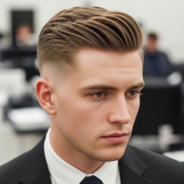 Long Crew Cut Side Part