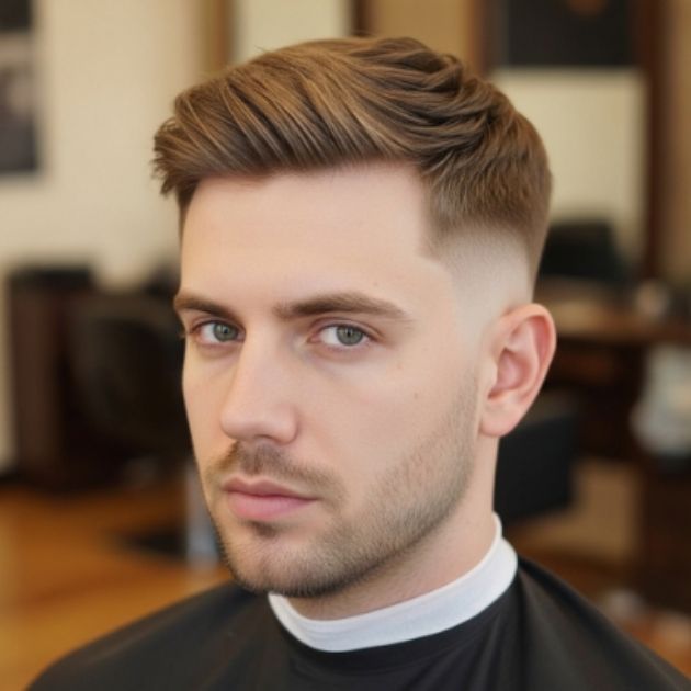 Long Crew Cut with Mid Fade
