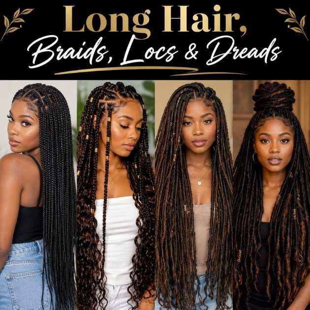 Long Hair, Braids, Locs & Dreads