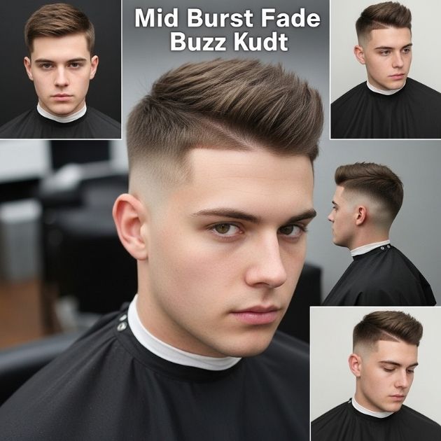 Low, Mid, and High Burst Fade Buzz Cut