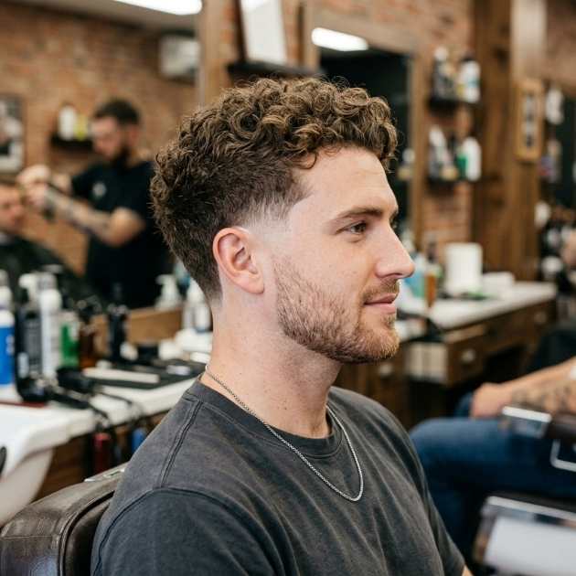 Low Taper Burst Fade Curly Hair