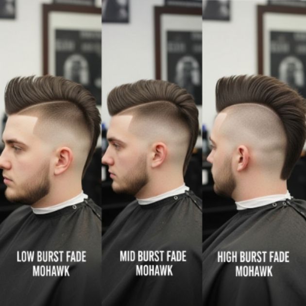 Low vs Mid vs High Burst Fade Mohawk
