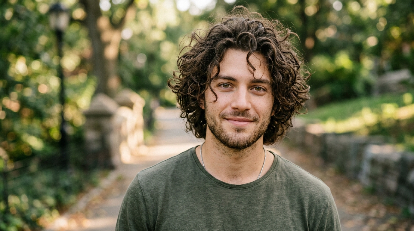 Medium Messy Mens Curly Hairstyles