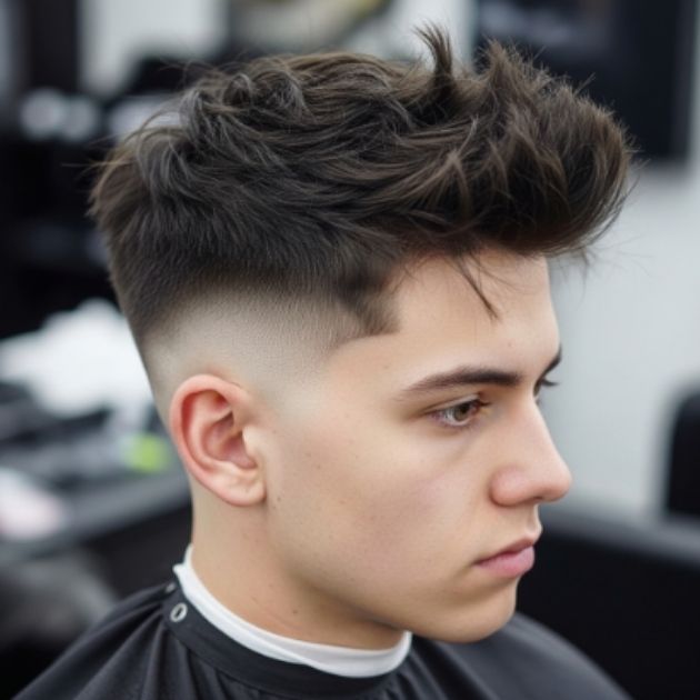 Messy Mid Fade Crew Cut