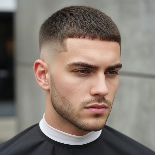 Mid Burst Fade Buzz Cut
