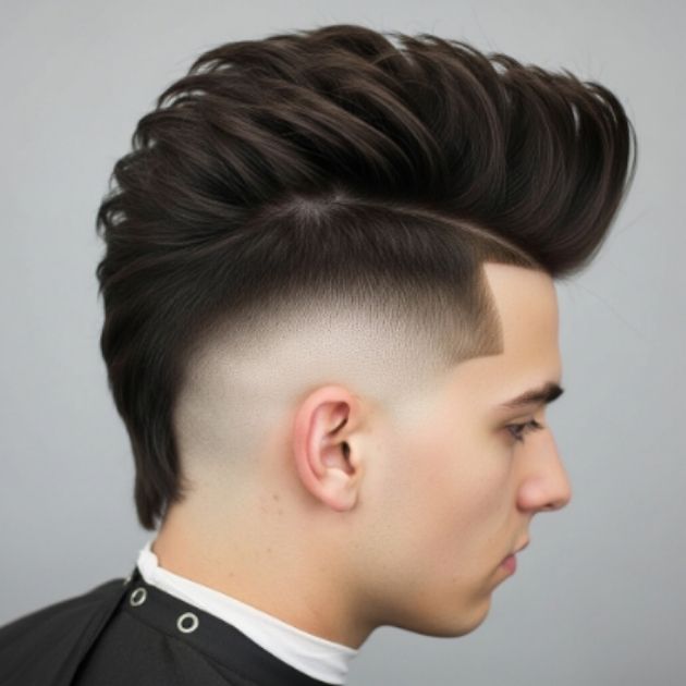 Mohawk Burst Fade for Thick Hair