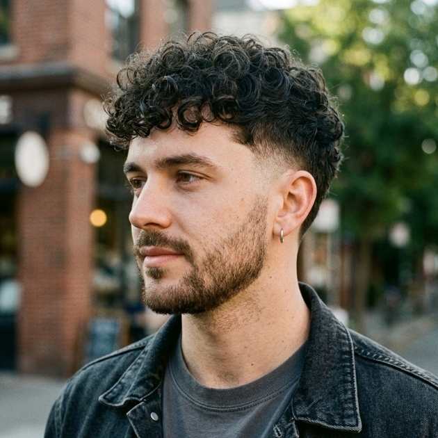 Short Burst Fade Curly Hair