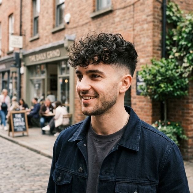 Short Sides Medium Messy Men Curly Hairstyles