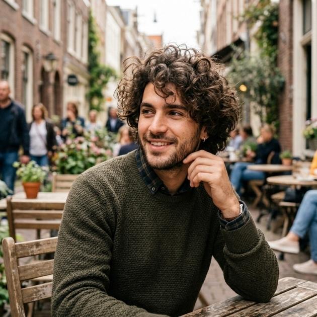 Thick Medium Messy Men Curly Hairstyles