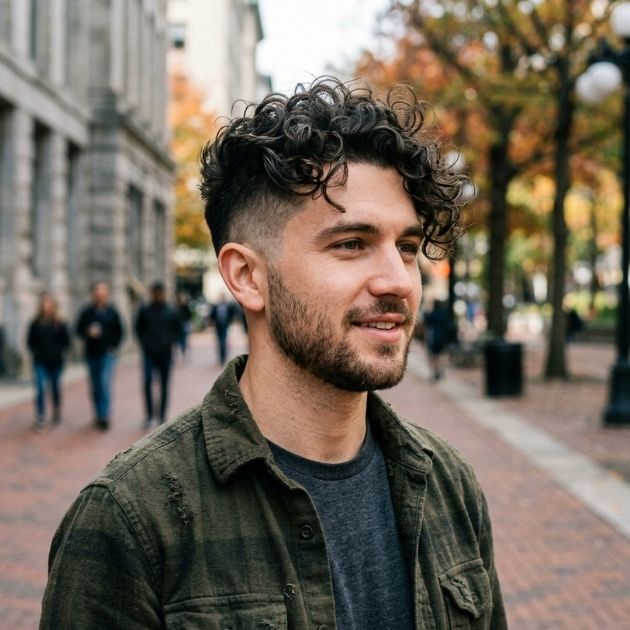 Undercut Medium Messy Men Curly Hairstyles
