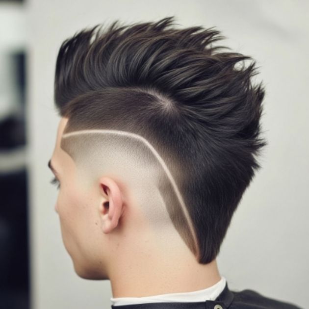 V Shape Burst Fade Mohawk