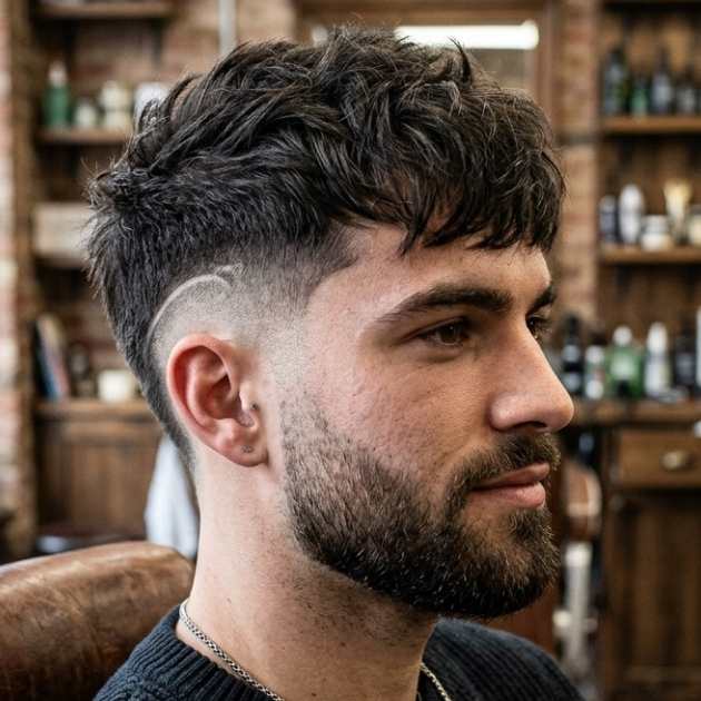 Burst Fade Textured Crop Undercut