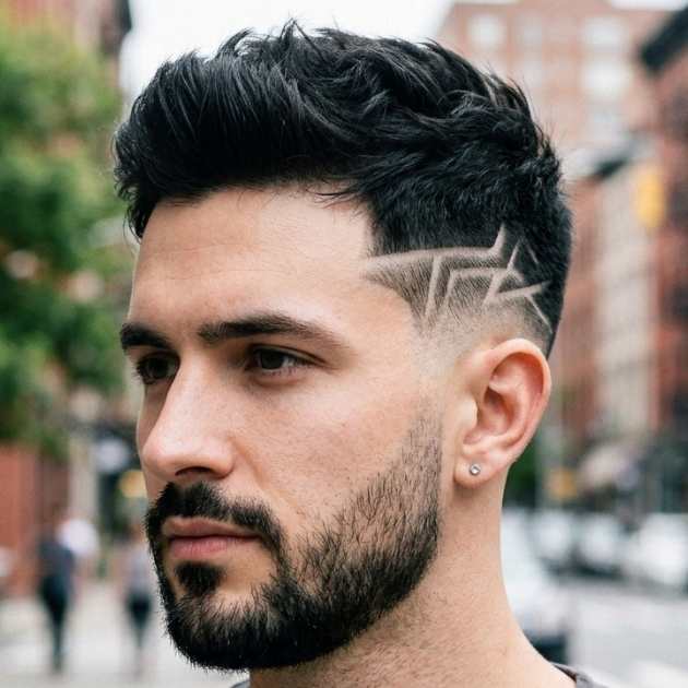 High Burst Fade with Hair Design