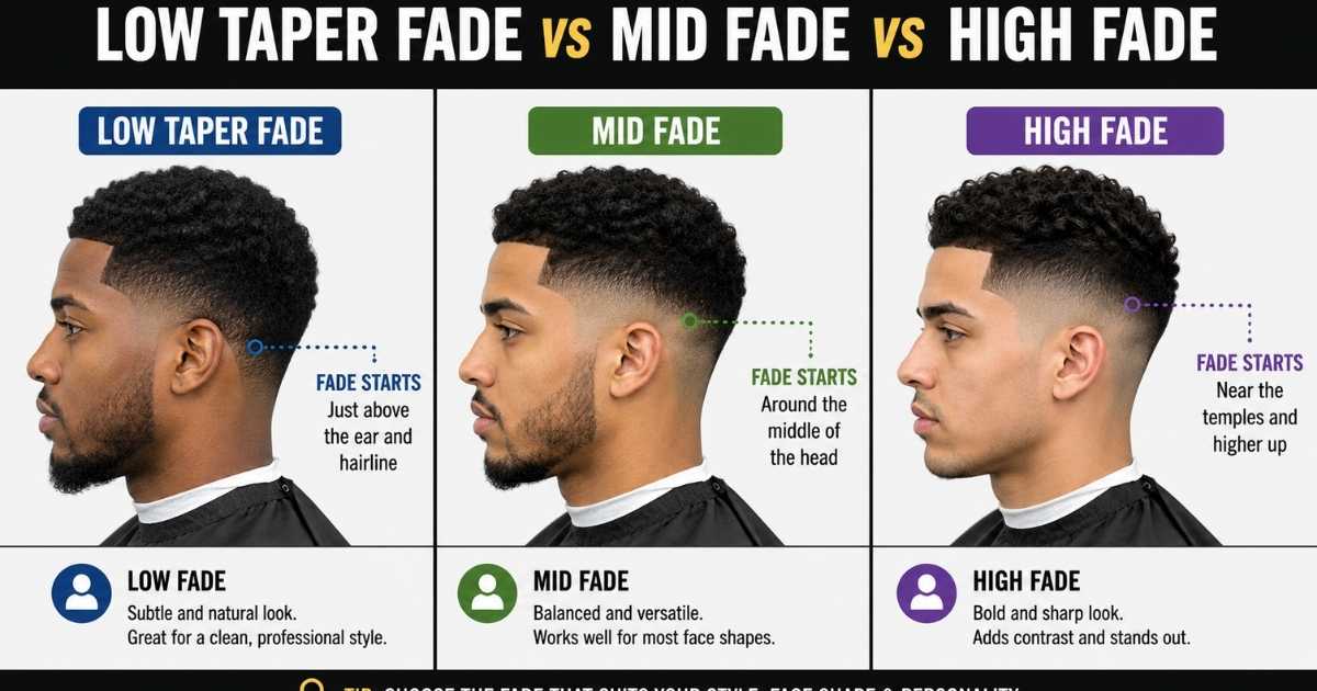 Low Taper Fade vs Mid Fade vs High Fade
