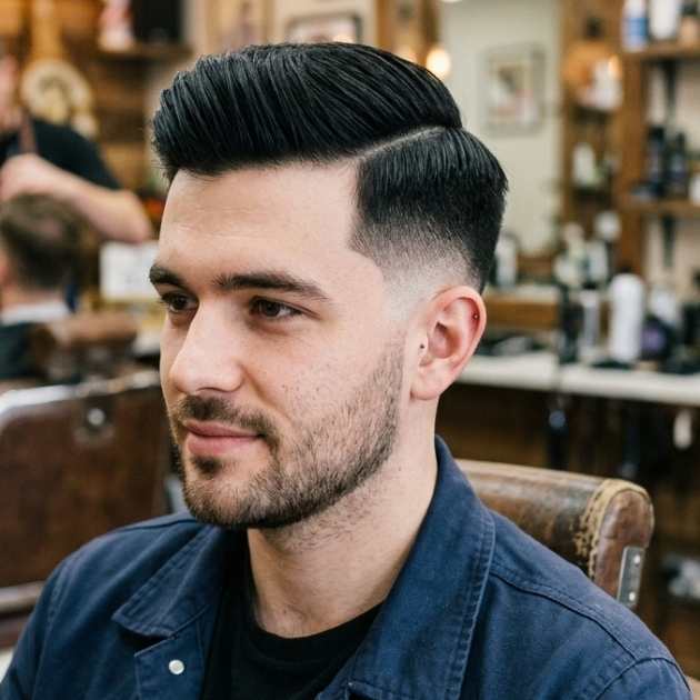  Straight Burst Fade Comb Over
