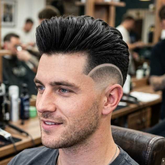 Straight Burst Fade Quiff