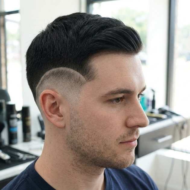 Straight Burst Fade for Thin Hair