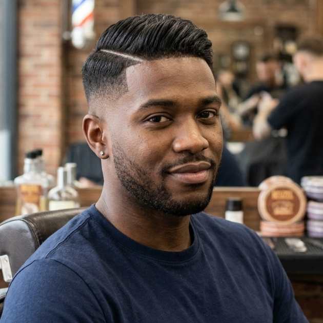 Low Taper Fade with Side Part