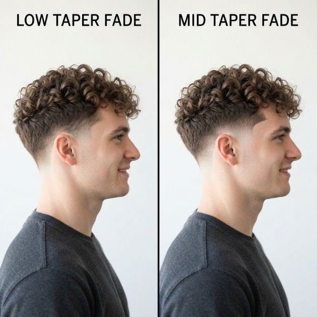 Low taper vs. mid taper on curly hair