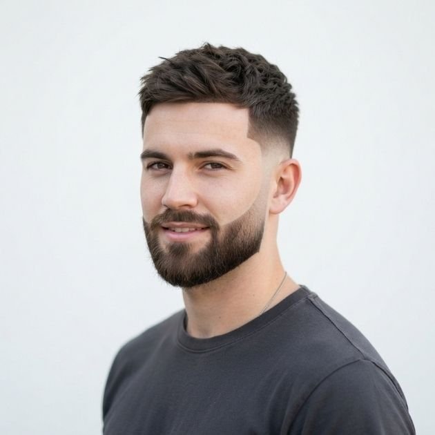 Mid taper with line-up or beard blend