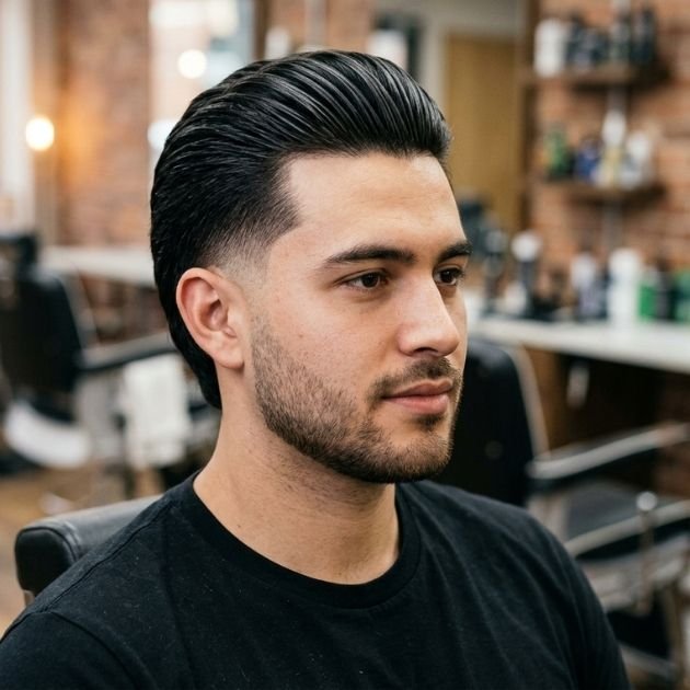 Classic Burst Fade Slick Back