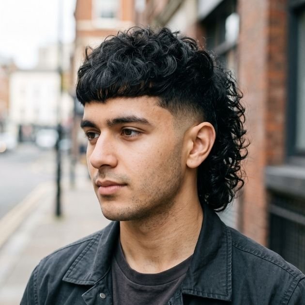 French Crop Mullet for Curly Hair