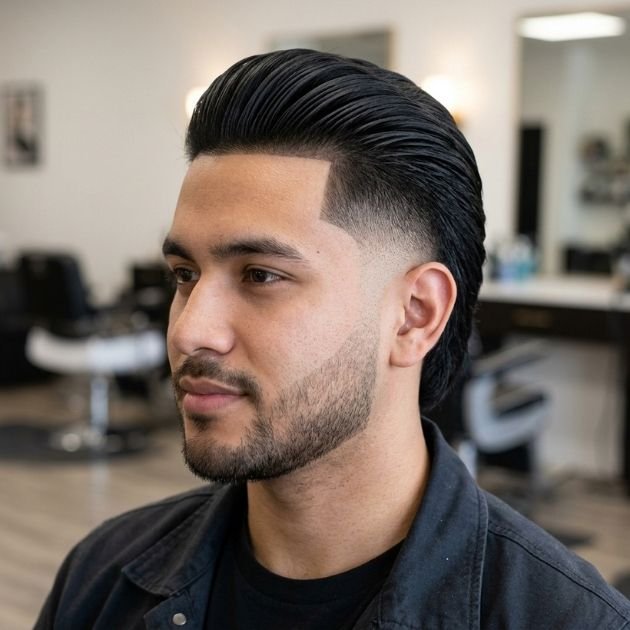 High Burst Fade Slick Back