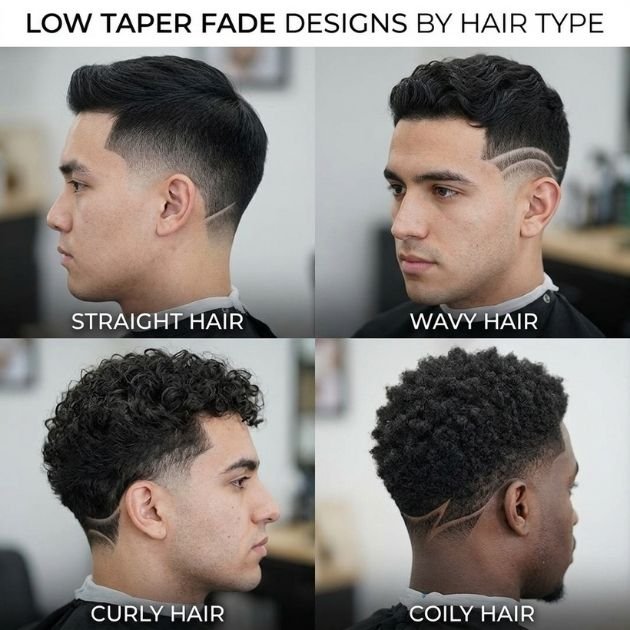 Low Taper Fade Designs by Hair Type