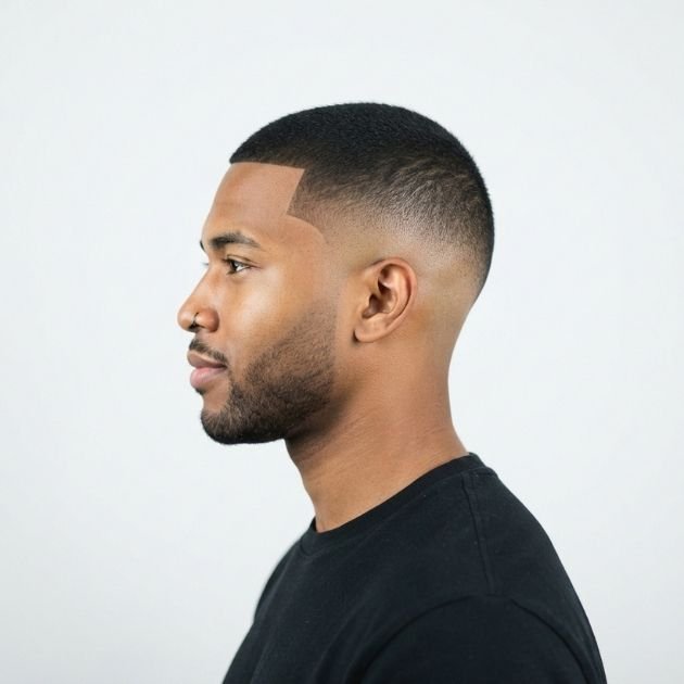 Mid Burst Fade Buzz Cut