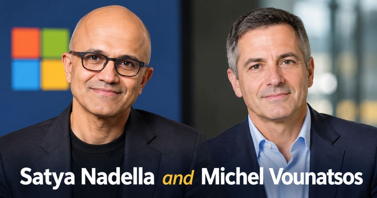 Satya Nadella and Michel Vounatsos